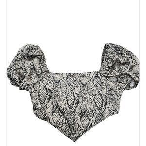 Multicolored Asymmetrical Ruffled Puff Sleeve Blouse